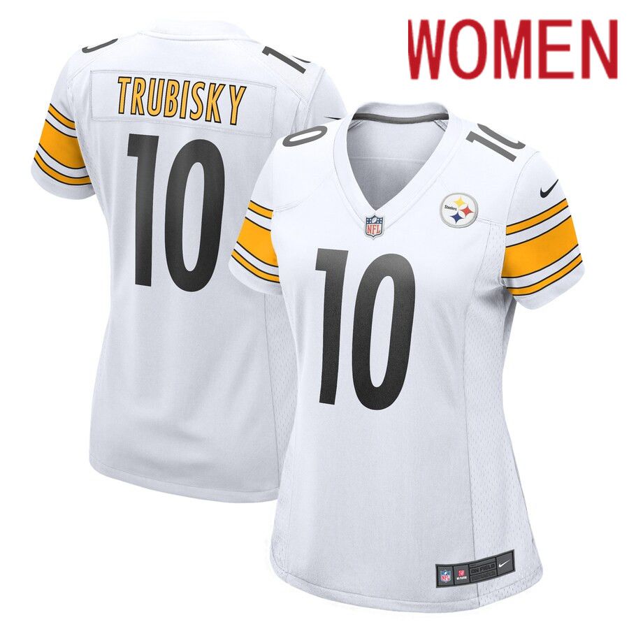 Women Pittsburgh Steelers 10 Mitchell Trubisky Nike White Game Player NFL Jersey